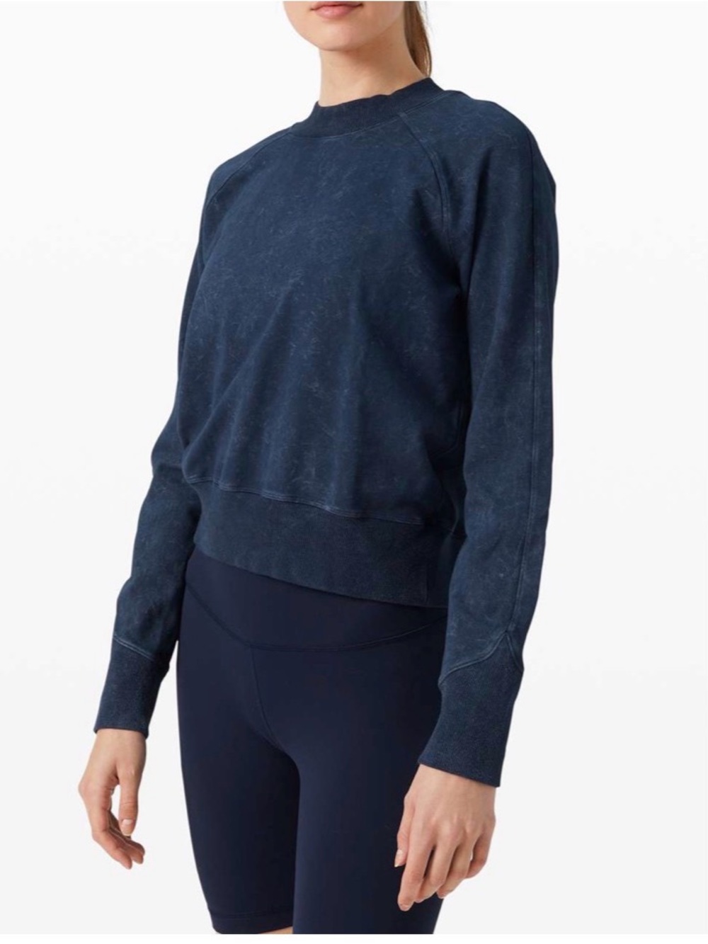 Lululemon Ready to Roll Crew Sweatshirt 6 Acid Rubber Dye True Navy Lounge Comfy